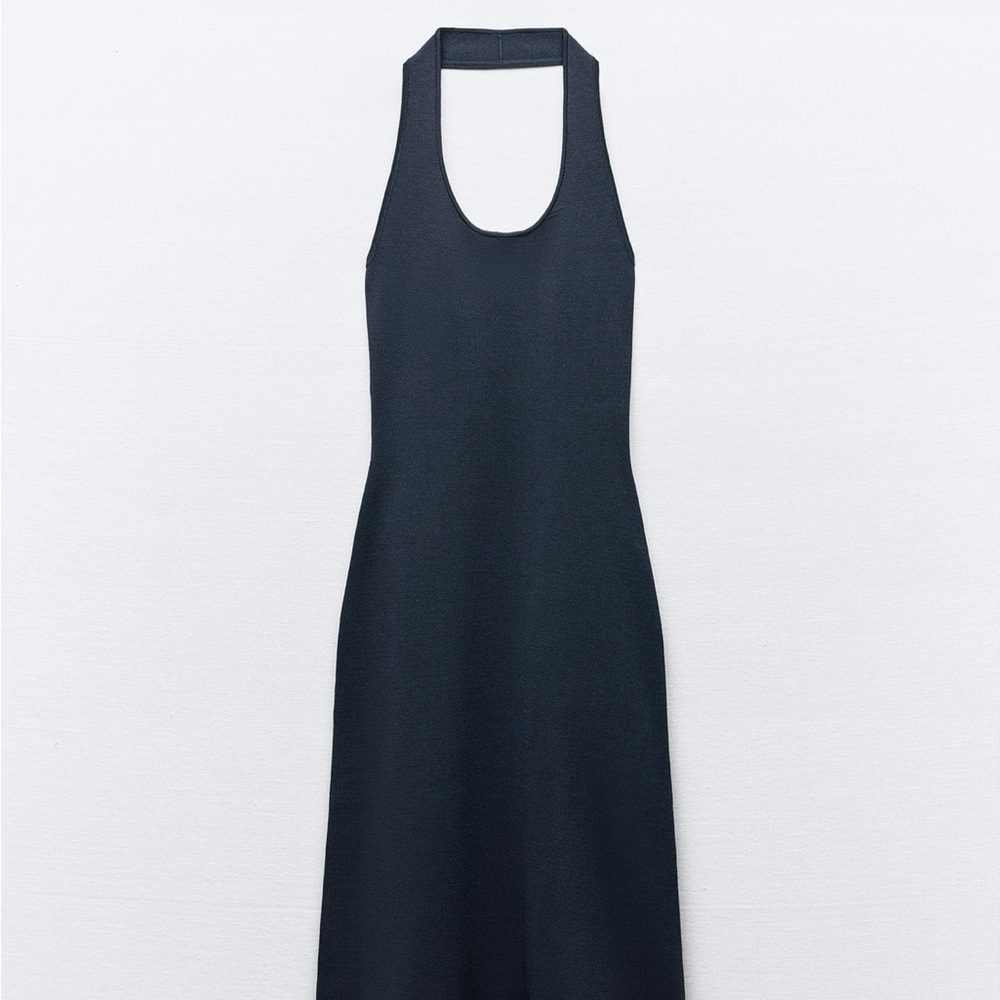 Elegant Black Halter Dress